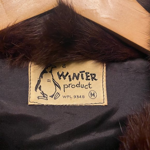 Vintage mid-century black boucle wool jacket with fur collar - Picture 5 of 9